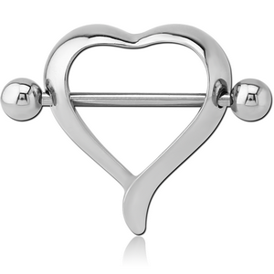 SURGICAL STEEL NIPPLE SHIELD - HEART