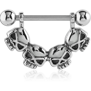 SURGICAL STEEL NIPPLE SHIELD - SKULLS