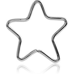 SURGICAL STEEL OPEN STAR SEAMLESS RING