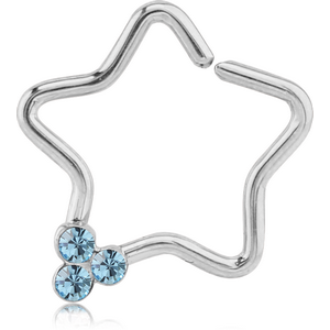 SURGICAL STEEL OPEN STAR SEAMLESS RING