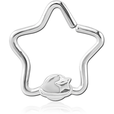 SURGICAL STEEL OPEN STAR SEAMLESS RING - EYE STAR