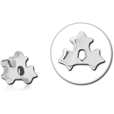 SURGICAL STEEL PUSH FIT ATTACHMENT FOR BIOFLEX INTERNAL LABRET - TRIPLE STAR