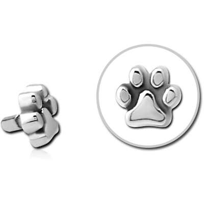 SURGICAL STEEL PUSH FIT ATTACHMENT FOR BIOFLEX INTERNAL LABRET - PLAIN ANIMAL PAW
