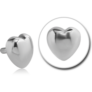 SURGICAL STEEL PUSH FIT ATTACHMENT FOR BIOFLEX INTERNAL LABRET - HEART