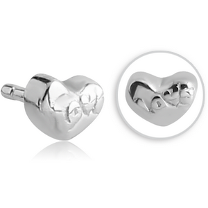 SURGICAL STEEL PUSH FIT ATTACHMENT FOR BIOFLEX INTERNAL LABRET - HEART LOVE