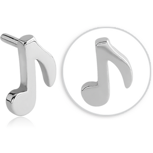 SURGICAL STEEL PUSH FIT ATTACHMENT FOR BIOFLEX INTERNAL LABRET - MUSICAL NOTE