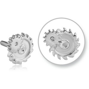 SURGICAL STEEL PUSH FIT ATTACHMENT FOR BIOFLEX INTERNAL LABRET - STEAMPUNK