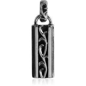 SURGICAL STEEL PENDANT - BAR WITH FILIGREE