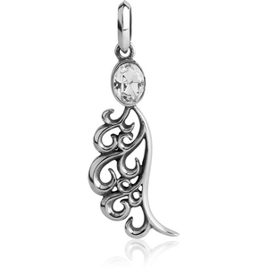 SURGICAL STEEL JEWELLED PENDANT - WING