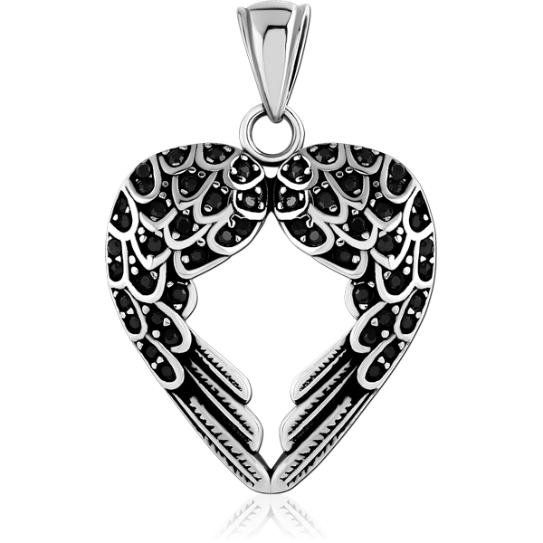 SURGICAL STEEL VALUE JEWELLED PENDANT - HEART