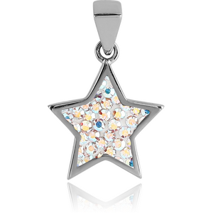 SURGICAL STEEL CRYSTALINE JEWELLED PENDANT