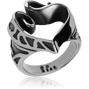 SURGICAL STEEL RING - FANCY HEART