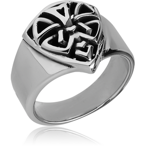 SURGICAL STEEL RING - CELTIC HEART