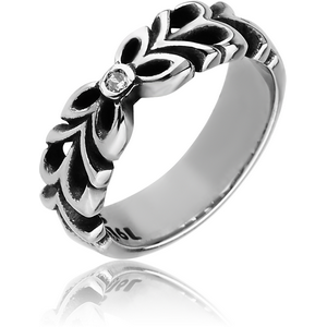 SURGICAL STEEL JEWELLED RING - BUTTERFLY