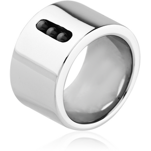 SURGIACL STEEL RING - BLACK PVD BALLS SPINNING