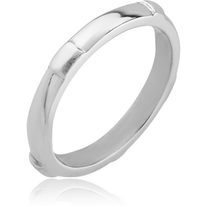 SURGICAL STEEL RING - THREE STEPS