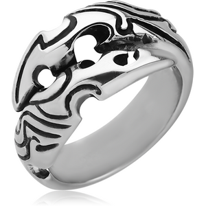 SURGICAL STEEL RING - OVERLAP TRIBLE
