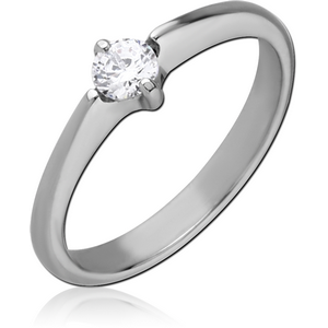 SURGICAL STEEL JEWELLED RING