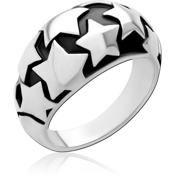 SURGICAL STEEL RING - STARS