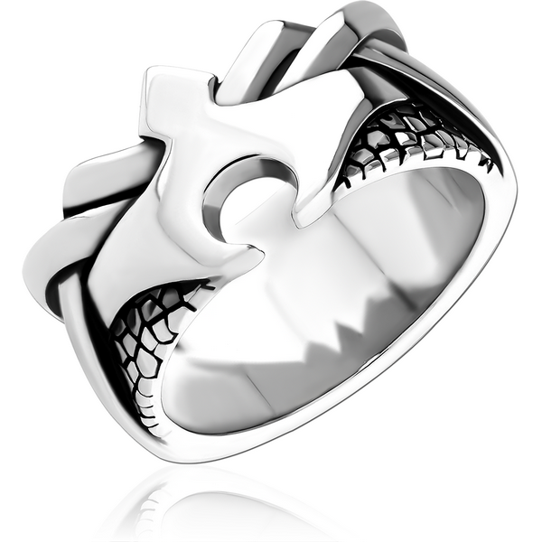 SURGICAL STEEL RING - HELMET DESIGN