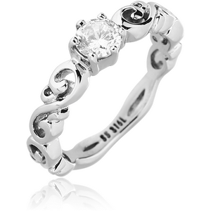 SURGICAL STEEL JEWELLED RING