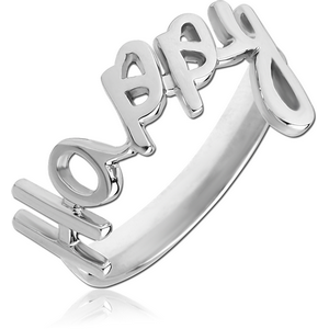 SURGICAL STEEL RING - HAPPY