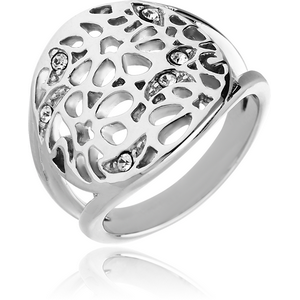 SURGICAL STEEL SWAROVSKI CRYSTAL JEWELLED RING
