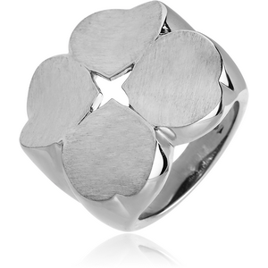 SURGICAL STEEL RING - MATT FOUR HEARTS