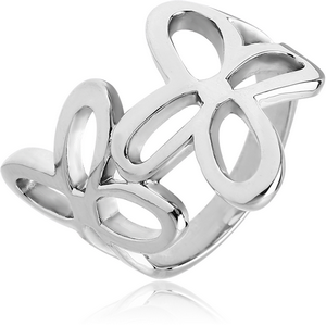 SURGICAL STEEL RING - FLOWERS