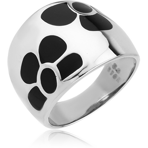 SURGICAL STEEL RING WITH ONYX