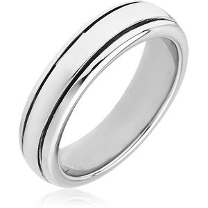 SURGICAL STEEL RING WITH ENAMEL - TWO LINES