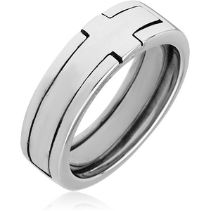 SURGICAL STEEL RING - CROSS