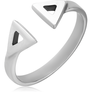 SURGICAL STEEL OPEN RING - TRIANGLE