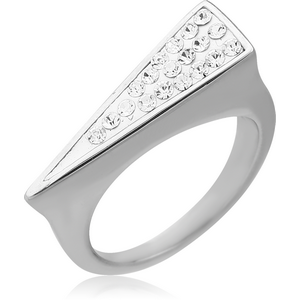 SURGICAL STEEL CRYSTALINE JEWELLED RING - TRIANGLE