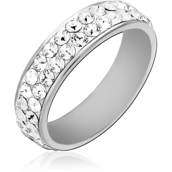SURGICAL STEEL CRYSTALLINE JEWELLED RING
