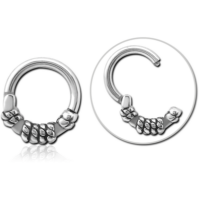SURGICAL STEEL HINGED CLICKER - THREE ROPES