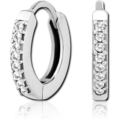 SURGICAL STEEL JEWELLED HUGGIES PAIR
