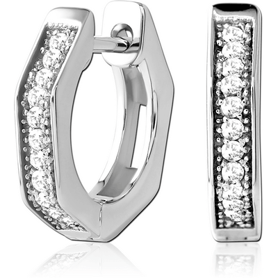 SURGICAL STEEL JEWELLED HUGGIES PAIR