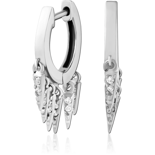 SURGICAL STEEL JEWELLED HUGGIES PAIR