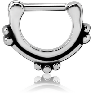 SURGICAL STEEL HINGED SEPTUM CLICKER