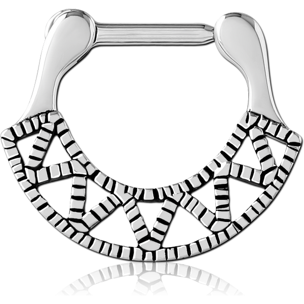 SURGICAL STEEL HINGED SEPTUM CLICKER RING