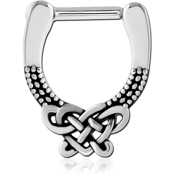 SURGICAL STEEL HINGED SEPTUM CLICKER RING
