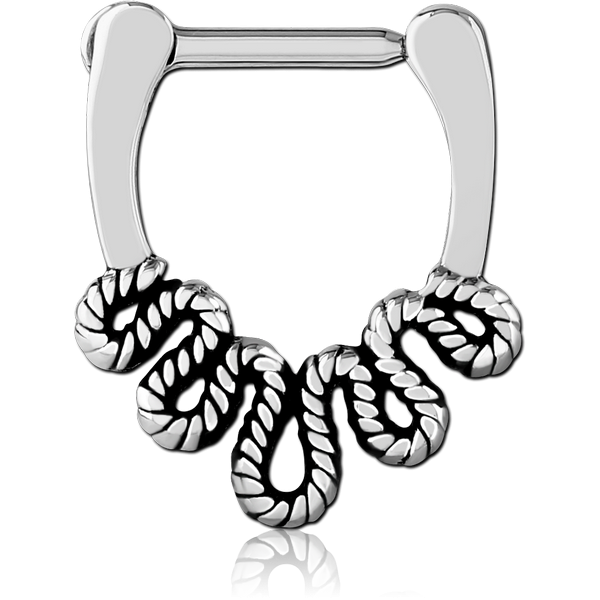 SURGICAL STEEL HINGED SEPTUM CLICKER RING