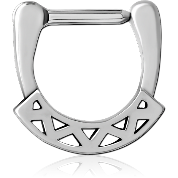 SURGICAL STEEL HINGED SEPTUM CLICKER RING