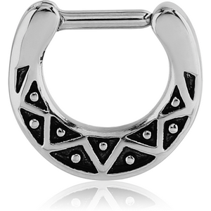 SURGICAL STEEL HINGED SEPTUM CLICKER