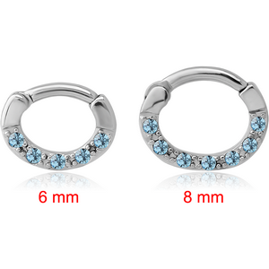 SURGICAL STEEL ROUND JEWELLED HINGED SEPTUM CLICKER