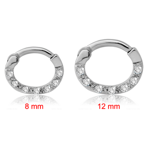 SURGICAL STEEL ROUND VALUE JEWELLED HINGED SEPTUM CLICKER