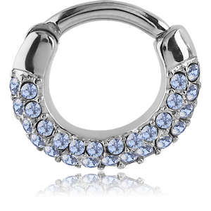SURGICAL STEEL ROUND JEWELLED HINGED SEPTUM CLICKER