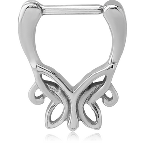 SURGICAL STEEL HINGED SEPTUM CLICKER - BUTTERFLY