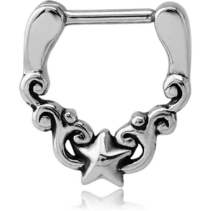 SURGICAL STEEL HINGED SEPTUM CLICKER - STAR